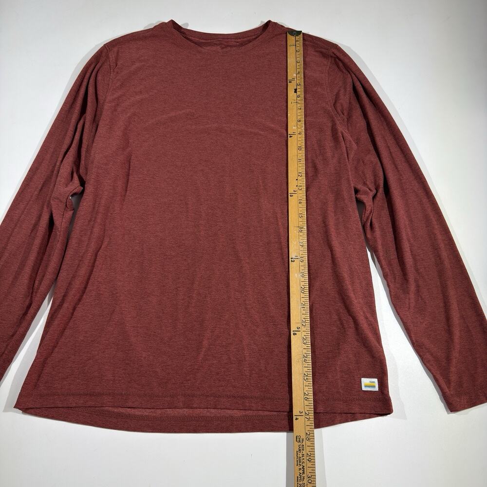 Vuori Shirt Mens Large Red Long Sleeve Waffle Knit Crewneck Pullover V178 - Picture 4 of 6